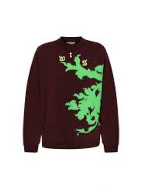 Men's Twist Dark Burgundy Sweatshirt with Green Graphic